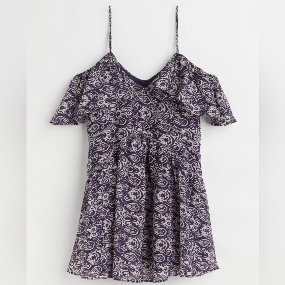 H&M sleeveless flounce trimmed dress
